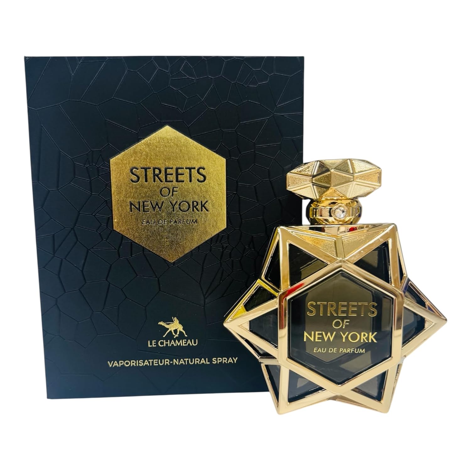 Streets of New York Eau de Parfum, 3.4 fl oz, Fresh Scent, Gold Geometric Bottle with Natural Spray