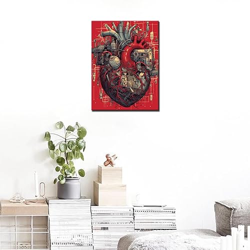 Miniatura 4 de Pintura mecánica de diamantes de corazón DIY 5D, kit de numeración, anatomía humana, cristal de diamantes de imitación, obra de arte mágica