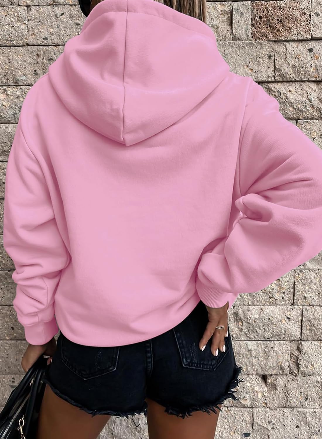 SHEWIN Women's Casual Hoodies Long Sleeve Solid Lightweight Pullover Tops Loose Sweatshirt with Pocket - Image 3