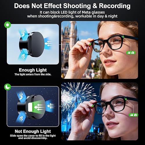 Miniatura 4 de Paquete de 6 fundas de bloqueo de luz LED compatibles con Ray-Ban Meta WayfarerSkylerHeadliner y Oakley Meta HSTN accesorios para lentes