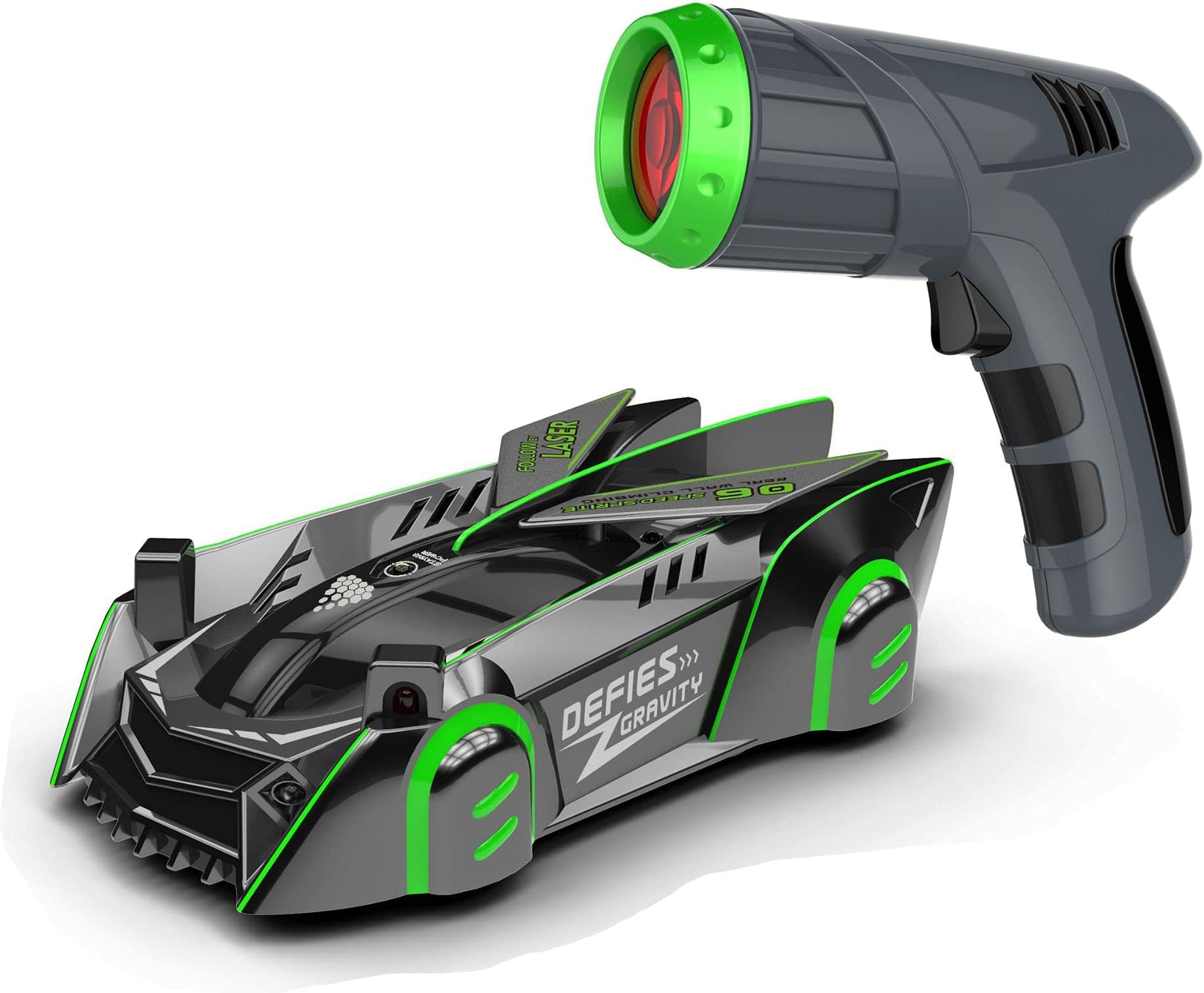 WEI JIANG RC Wall Climbing Car Follow Light Infrared Induction Stunt Vehicle Laser Racer Remote Control Crawling Race Cars Toys Gifts (Gray)