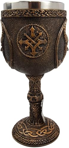Miniatura 2 de Atlantic Coleccionables Mitología nórdica Shapeshifter Trickster God Jotunn Loki 6oz resina copa de vino cáliz con forro de acero inoxidable