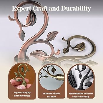 Aazon.co: VOSAREA 2pcs Window Curtain Rod End Curtain Rod Finial