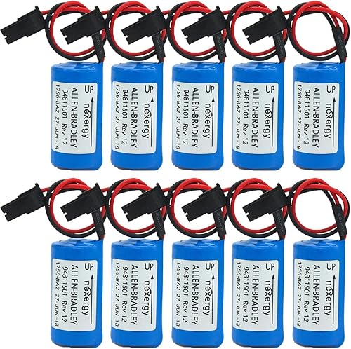 Miniatura 1 de BUCADU Paquete de 10 batería PLC no recargable de 3 V 1200 mAh 1756-BA2 para Allen Bradley 1756-BA2 BR23A-AB 1745-B1