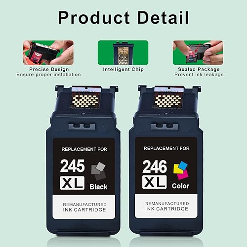 Miniatura 4 de PG-245 XLCL-246 XL Ink 245 246 Reemplazo para Canon 245XL 246XL Combo Pack 245XL Cartuchos de tinta compatibles con Pixma MX490 MX492 MG2522 TR4520