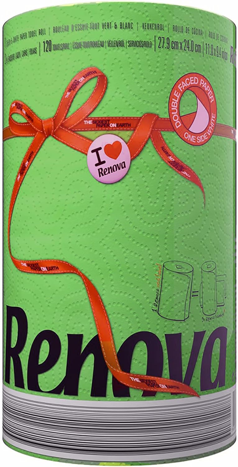 Renova Green Paper Towel Jumbo Roll 2 Ply 120 Highly