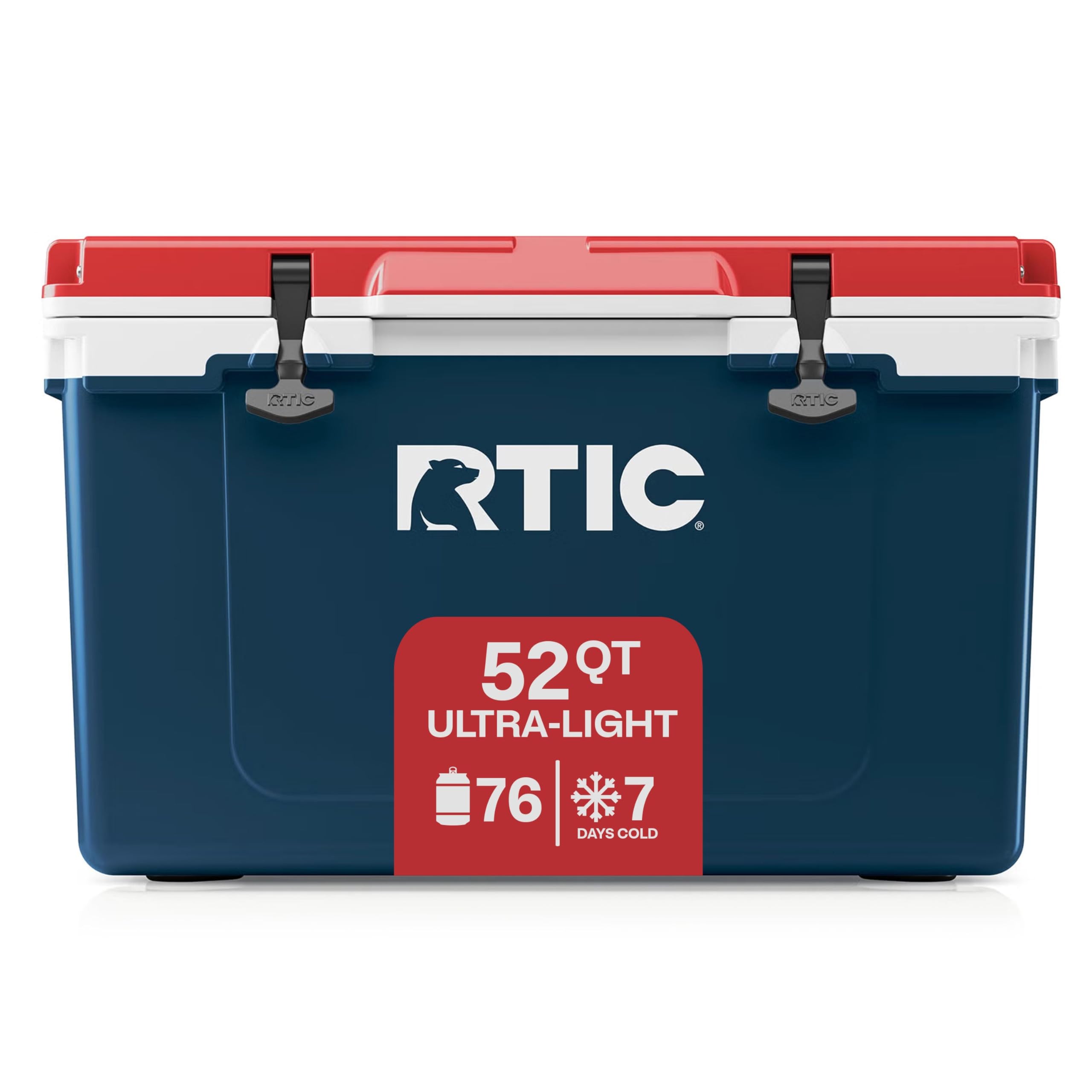 RTIC Ultra-Light 52 Quart Hard Cooler Insulated Portable Ice Chest Box for Beach, Drink, Beverage, Camping, Picnic, Fishing, Boat, Barbecue, 30% Lighter Than Rotomolded Coolers