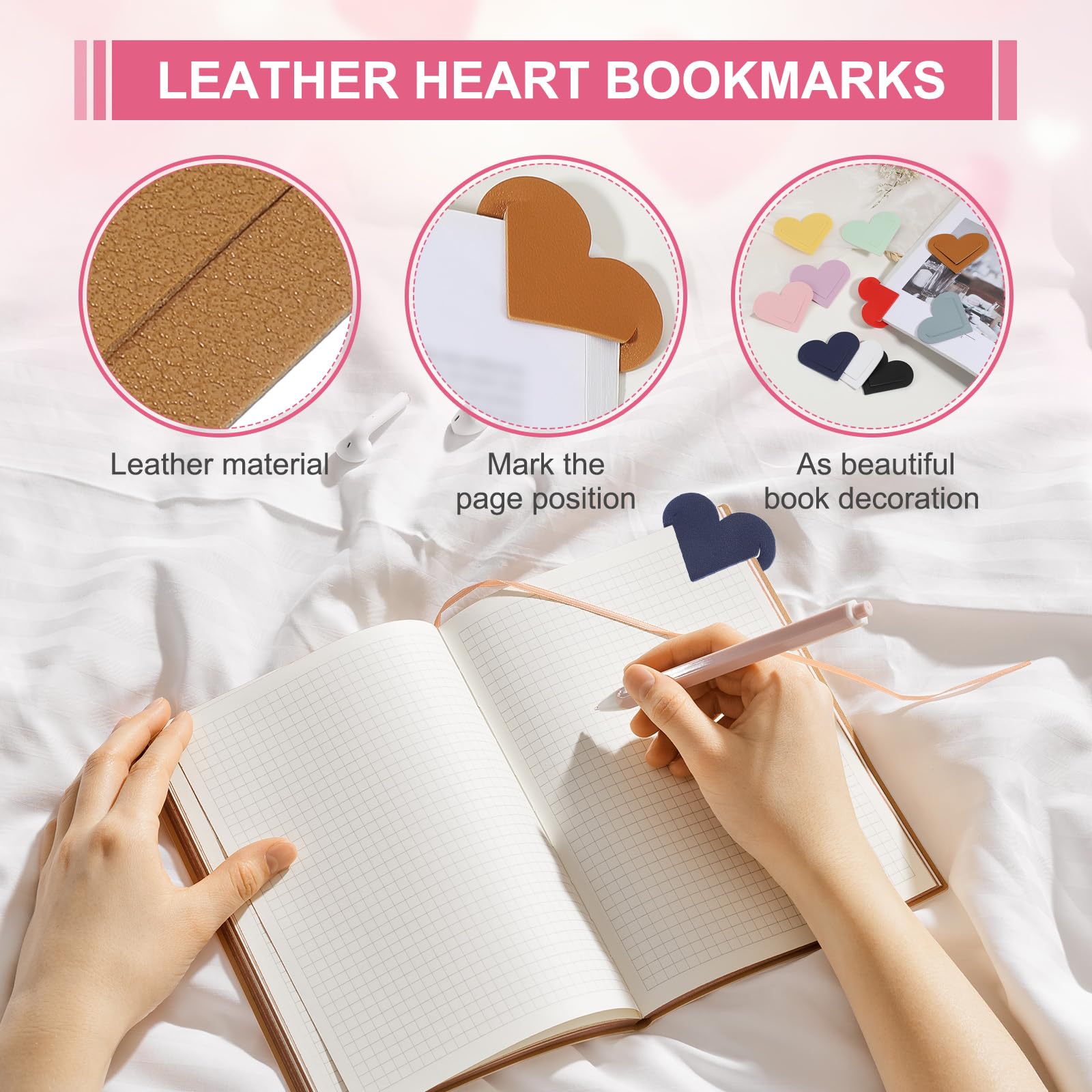 PATIKIL Leather Heart Bookmarks - Image 3