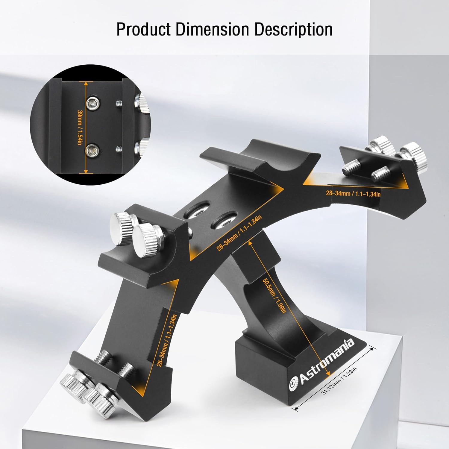 Astromania Schmidt-Cassegrain Finder Scope Base - Bundle with - Tri-Finder Finderscope Mount