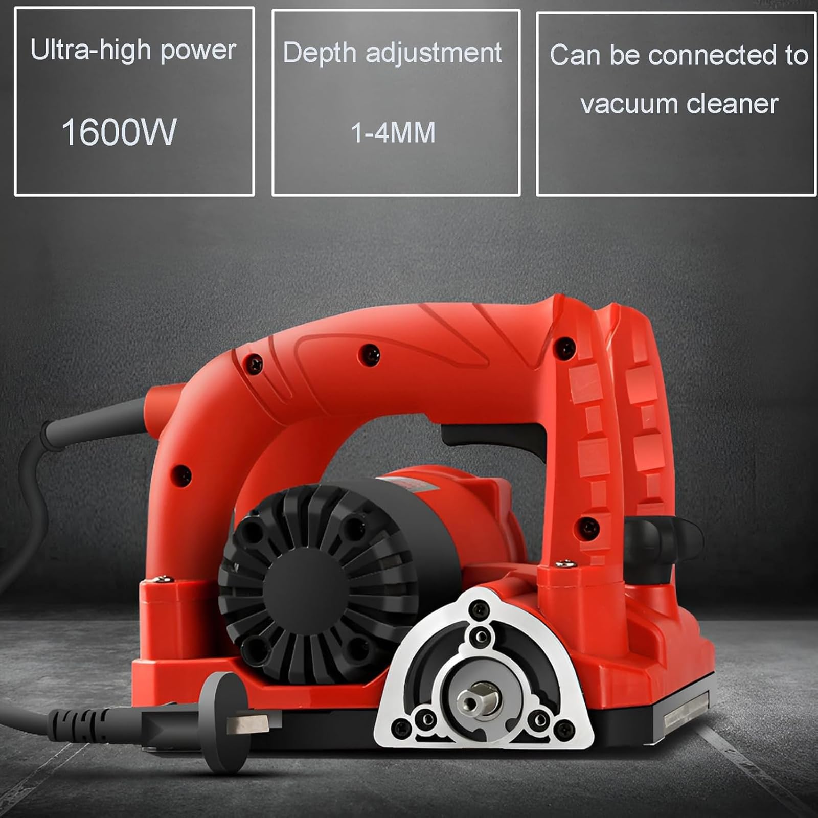 1600 W Elektryczna Strugarka Ścienna, Elektryczna Przecinarka Do Ścian, Biała Skrobak Do Ścian, Regulowana Głębokość Od 1 do 4 Mm I Prędkość Od 1000 do 4000 R/min
