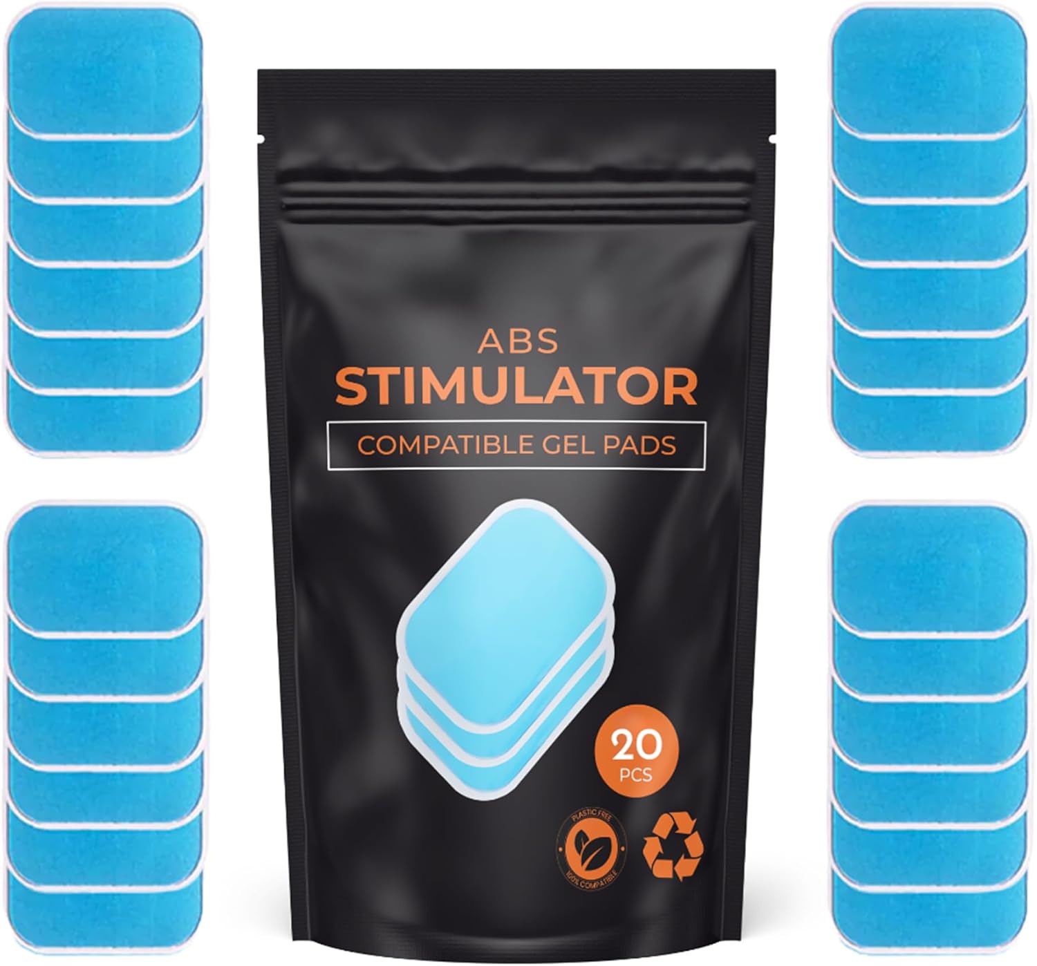 Gel Pads for Abs Stimulator – Hydrogel Pads for EMS AB Trainer, Abdominal Toner Belts & Muscle Toners – Conductive, Skin-Friendly & Long-Lasting EMS Accessories