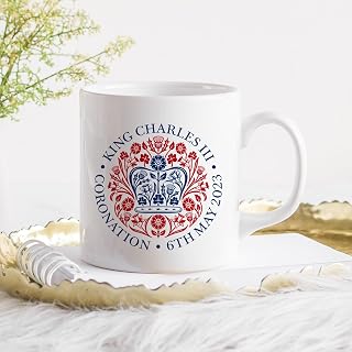 Celebrate King Charles III with the Official Coronation Emblem Mug! A Perfect Commemorative Keepsake, God Save the King Cup, Ideal Celebration Gift for Him or Her, Honoring the Historic Coronation.