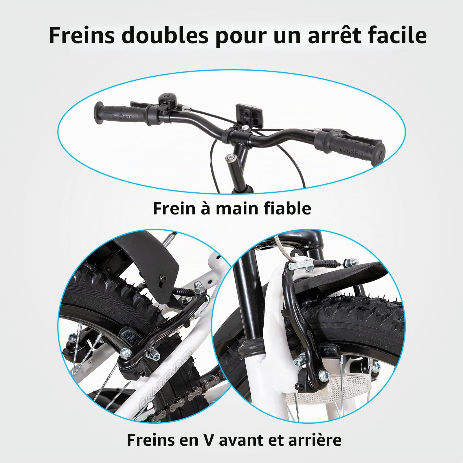 VTT Enfant joystar 20 Pouces pour garçons et Filles de 7 à 13 Ans, vélo Enfant avec Cadre en Acier entièrement Suspendu et Transmission à 1 Vitesse avec béquille