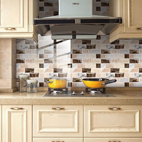 Miniatura 2 de Peel and Stick Tile Stickers Mosaic Wall Tile StickersDecorative Tile Stickers Peel and Stick Backsplash Fire Retardant Tile Sheet  for Kitchen and