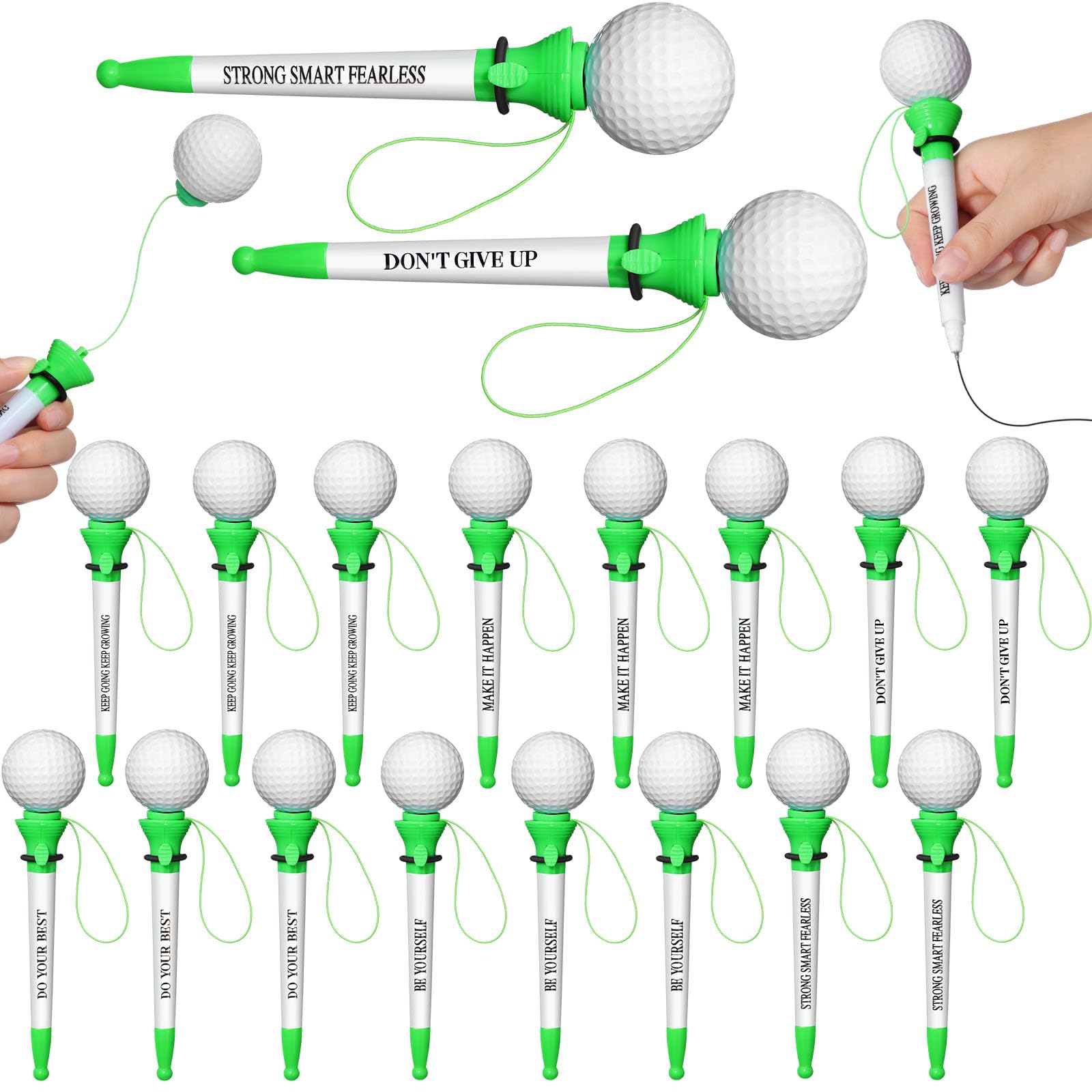 Humyoun 18 Pcs Golf Inspirational Pens Funny Sports Themed Ballpoint Pens Novelty Motivational Gifts Ball Sports Inspirational Gifts for Teacher Award