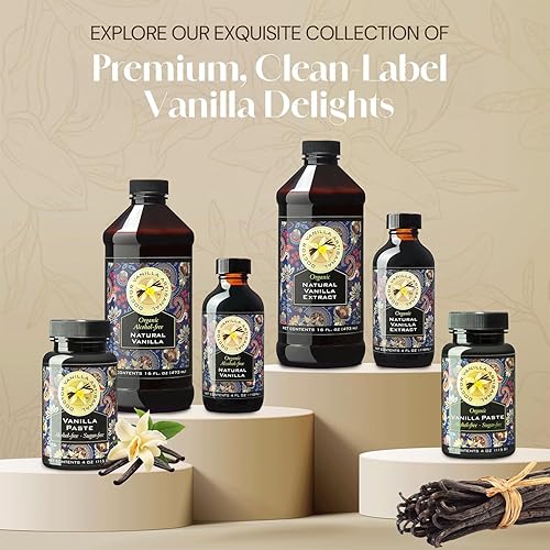 Miniatura 7 de Pasta de vainilla orgánica sin alcohol Bourbon, Madagascar, Kosher, Halal, sin OMG, sin alcohol, sin azúcar, sin gluten, contiene polvo de vainilla