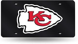 Rico Industries NFL Football Kansas City Chiefs Black Color Laser Cut Tag 6 x 12-