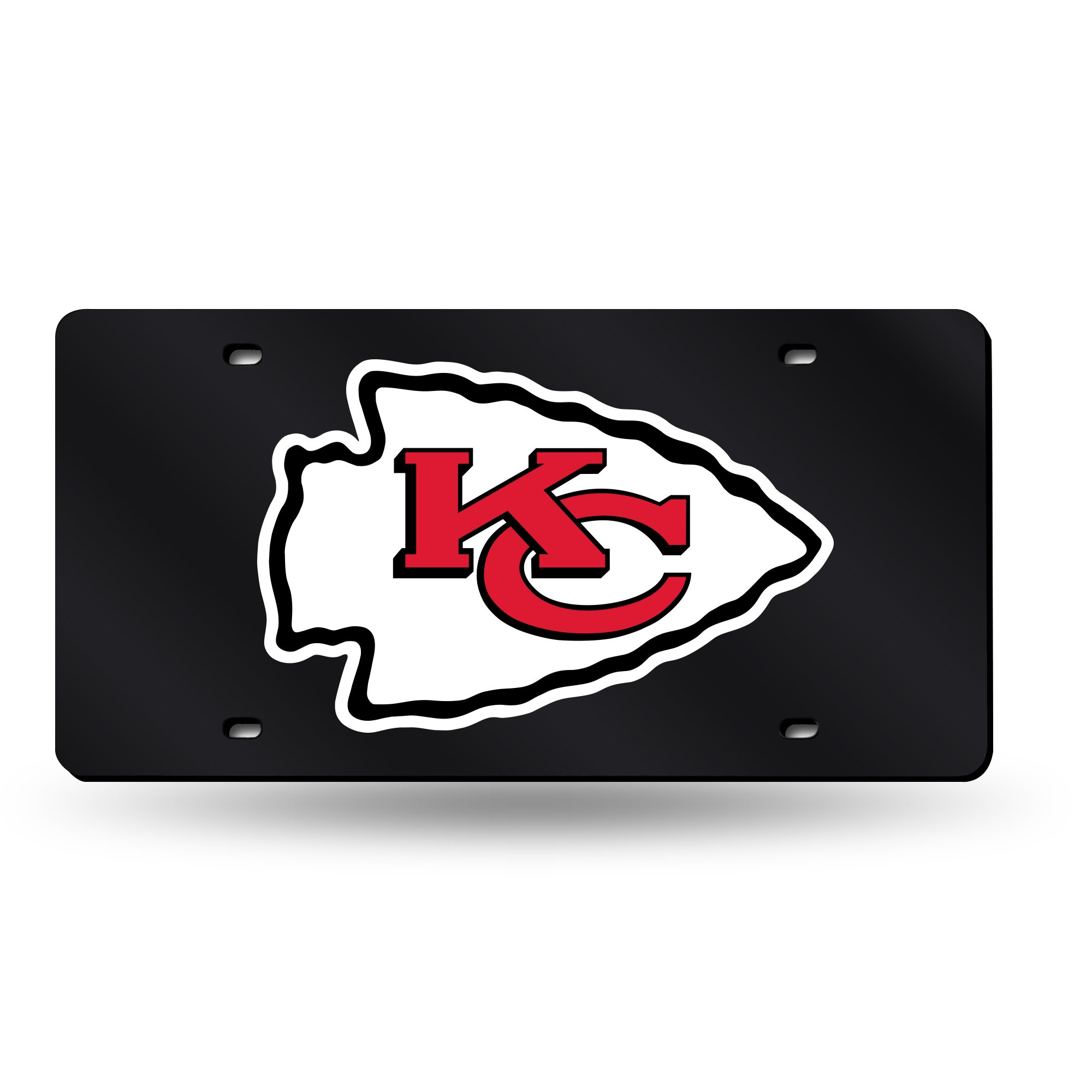 Rico Industries NFL Football Kansas City Chiefs Black Color Laser Cut Tag