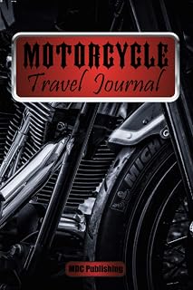 Title Motorcycle Travel Journal with prompts and maintenance log.: Personalised book- great gifts ideas. Diary trip notebook for biker any age or sex. Black & white cover.