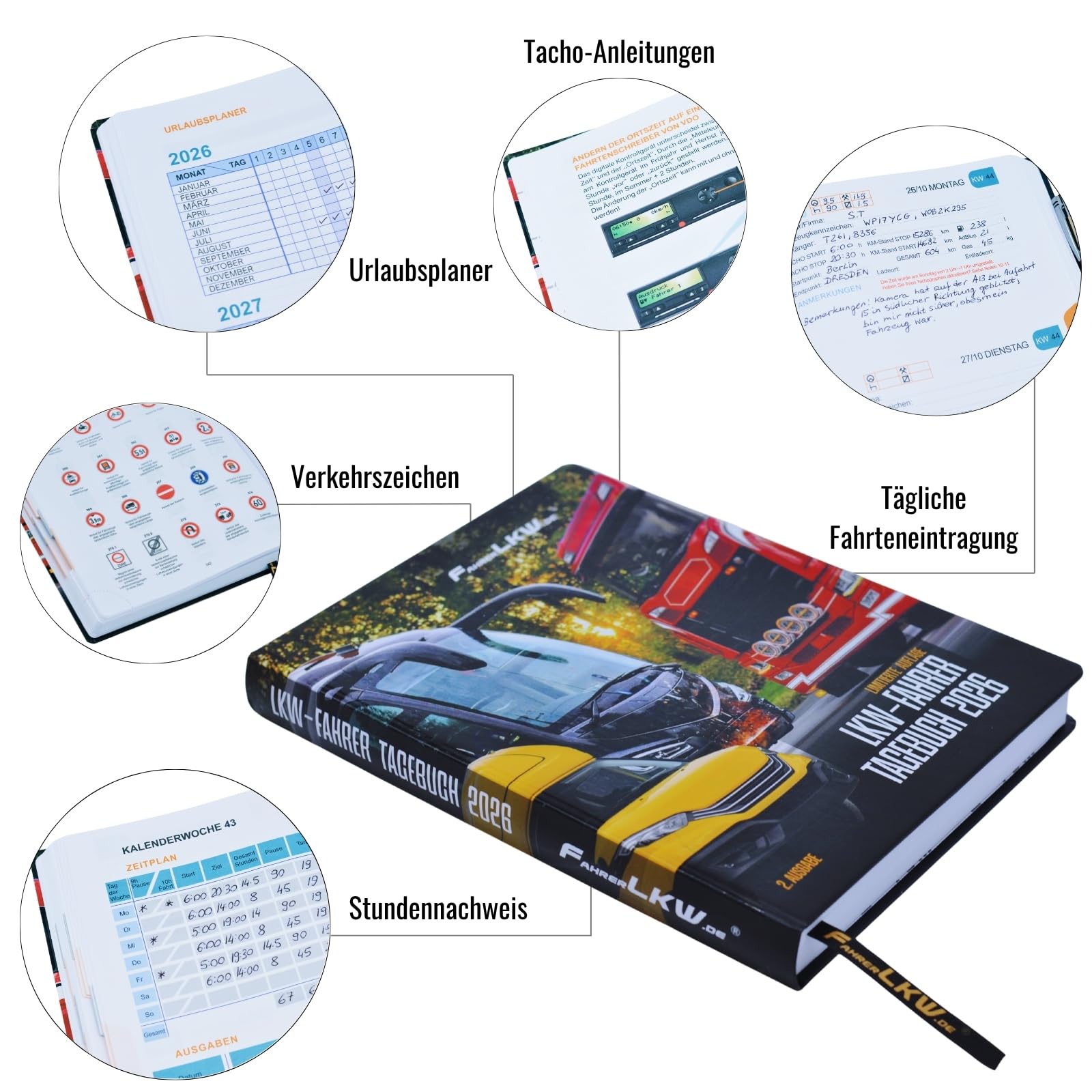LKW-Fahrtenbuch 2026: Hardcover, LKW-Logbuch, Wöchentliche Zeiterfassung, Schichtplan, Limitierte Ausgabe – Entwickelt von Berufskraftfahrern