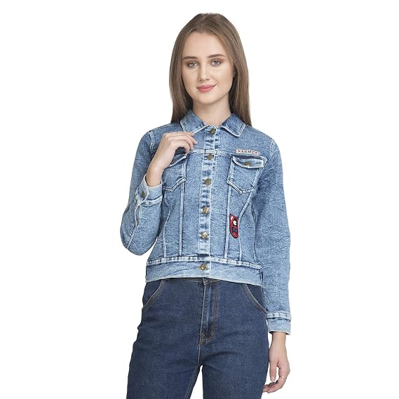 Stylemyth Blue Slim Fit Denim Jacket 