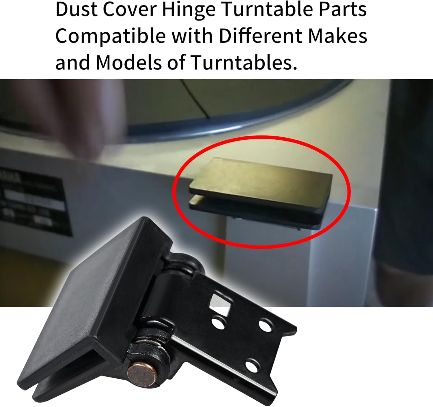 2 Pcs Vsttar Dust Cover Hinge Turntable Parts Compatible with Akai AP-206,AR - AR The Turntable,BSR - Quanta 450SX,Kenwood - KD-40R,Sony PS-11,PS-22,Yamaha-P-200,Different Makes Models of Turntables