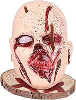 Vista 7 de Cabeza de soporte para cuchillos de calavera, material versátil herramienta de almacenamiento de cocina, decoraciones de fiesta temática de terror