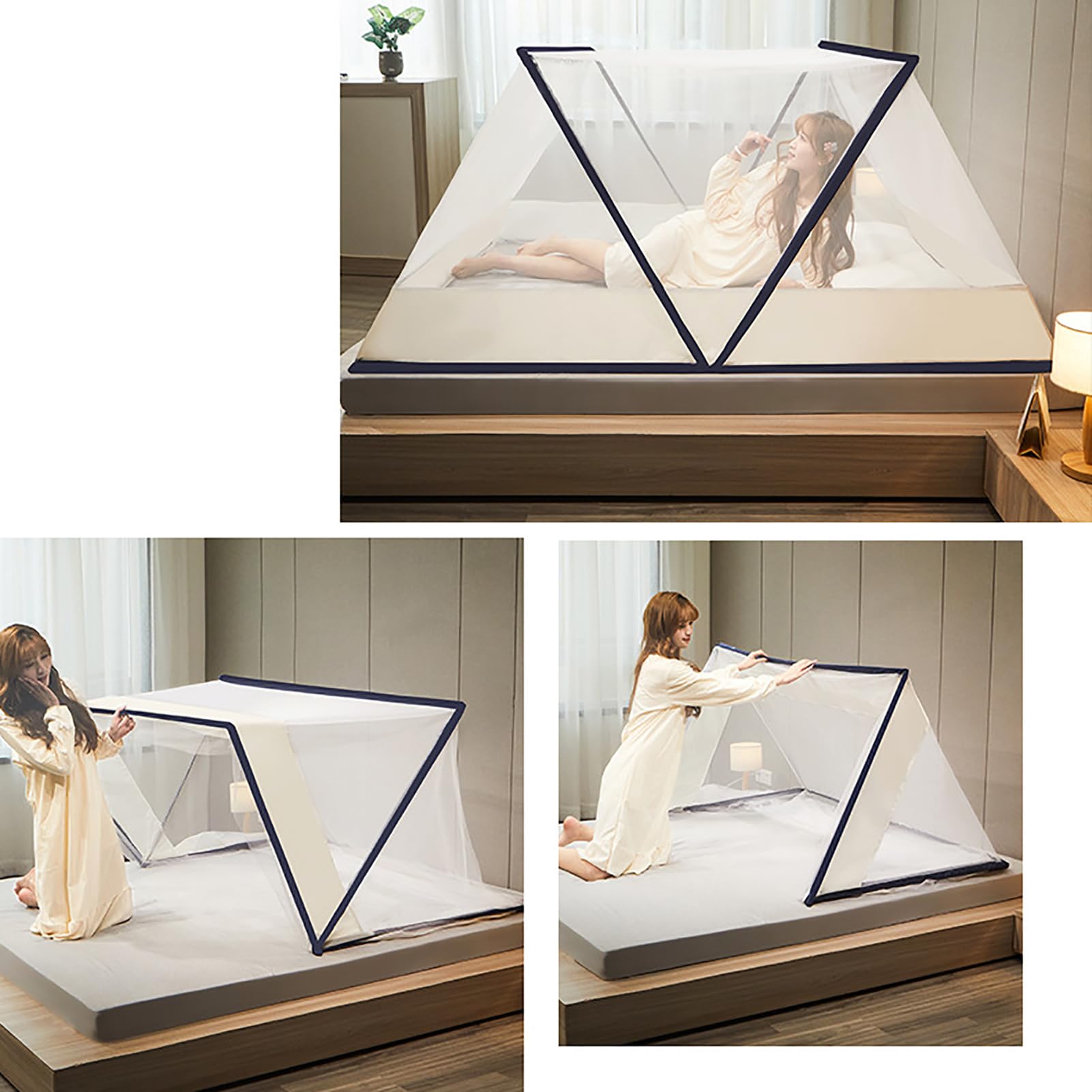 SGFBDZLK Mosquito Net Tent Foldable Ventilate Summer Bedroom Net Tent Portable Bed Mosquito Net (B 160 * 190 * 80Cm)