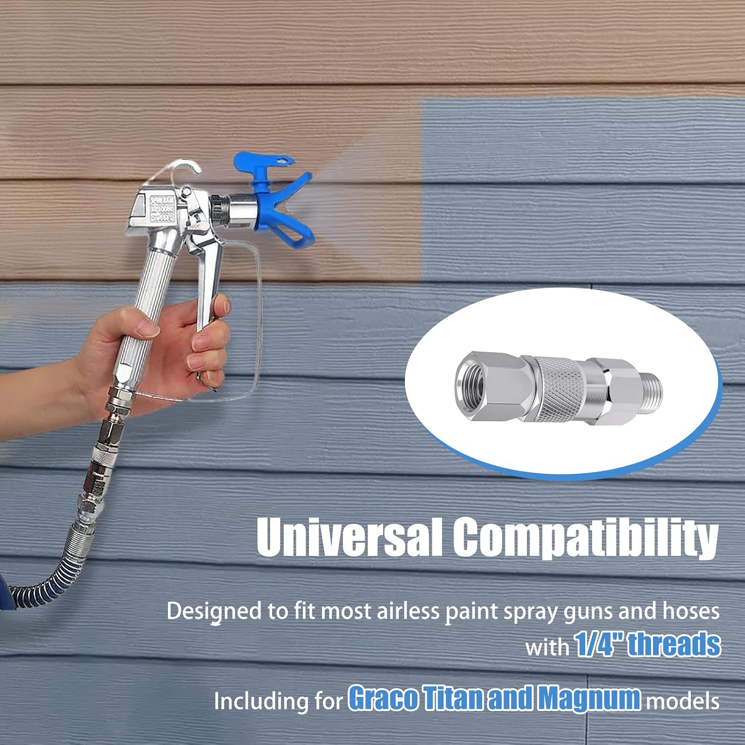 Upgraded Version 244515 Straight Hose Swivel, for Graco Paint Sprayers | 1/4" x 1/4", 360° Rotation, 3000 PSI, for Magnum Paint Sprayers Straight Hose and Spray Gun, Prevents Kinking and Tangling