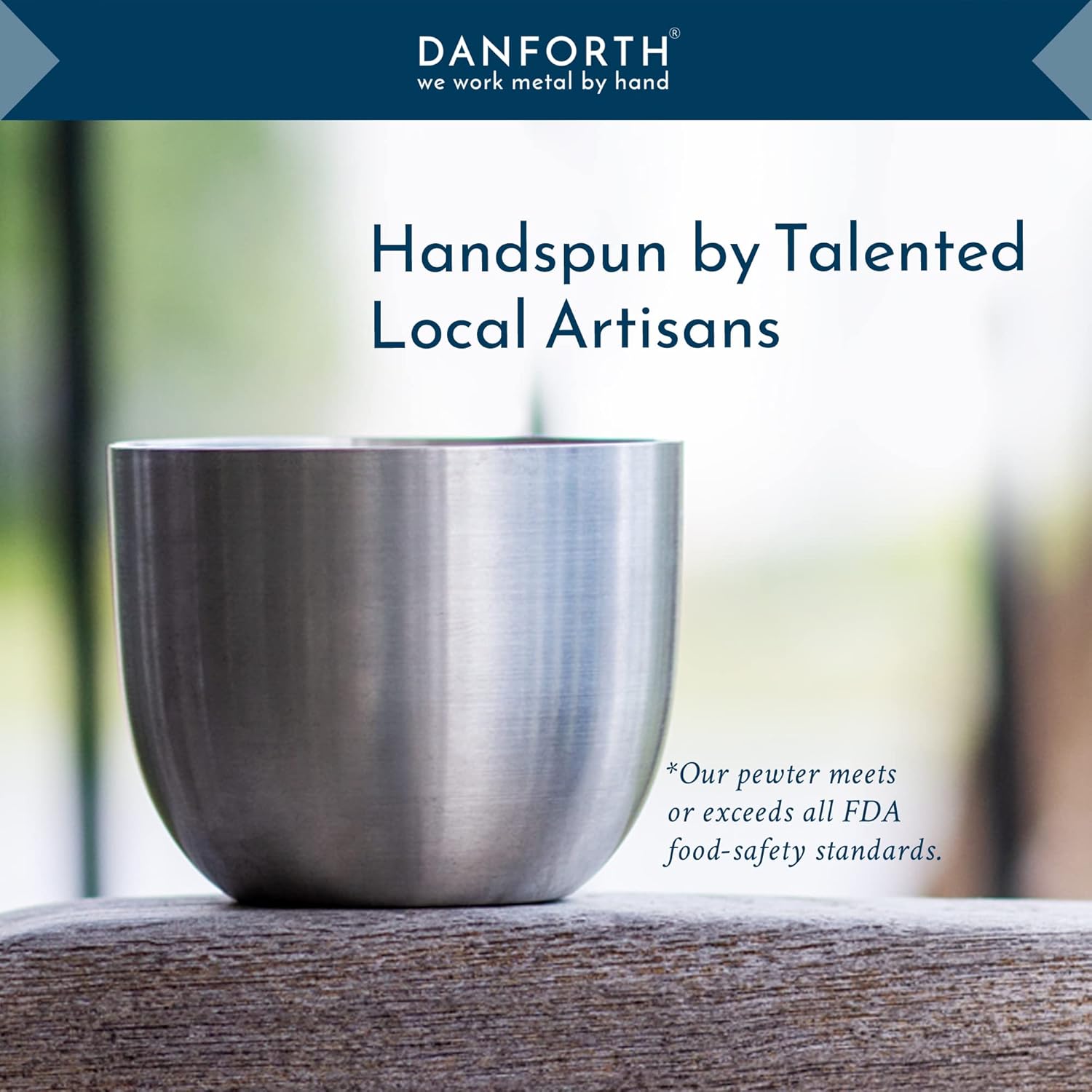 DANFORTH Pewter Jefferson Cup – Handcrafted Pewter Metal Drinking Cup – Satin Finish, 8 Ounces, Made In USA