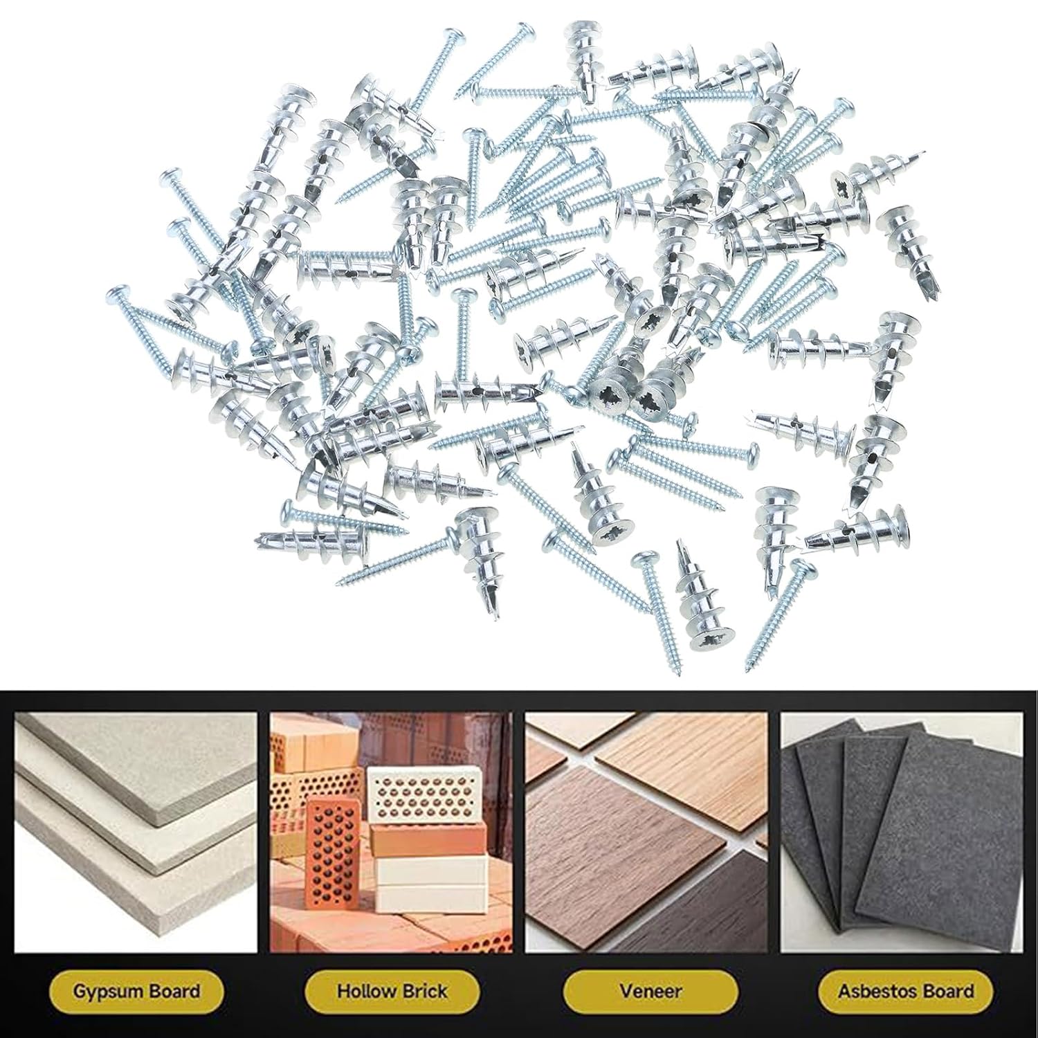 Duty Metal Wall Anchors & Screws Set Multifunction Wall Hanging Set Hollow Anchors with Screws