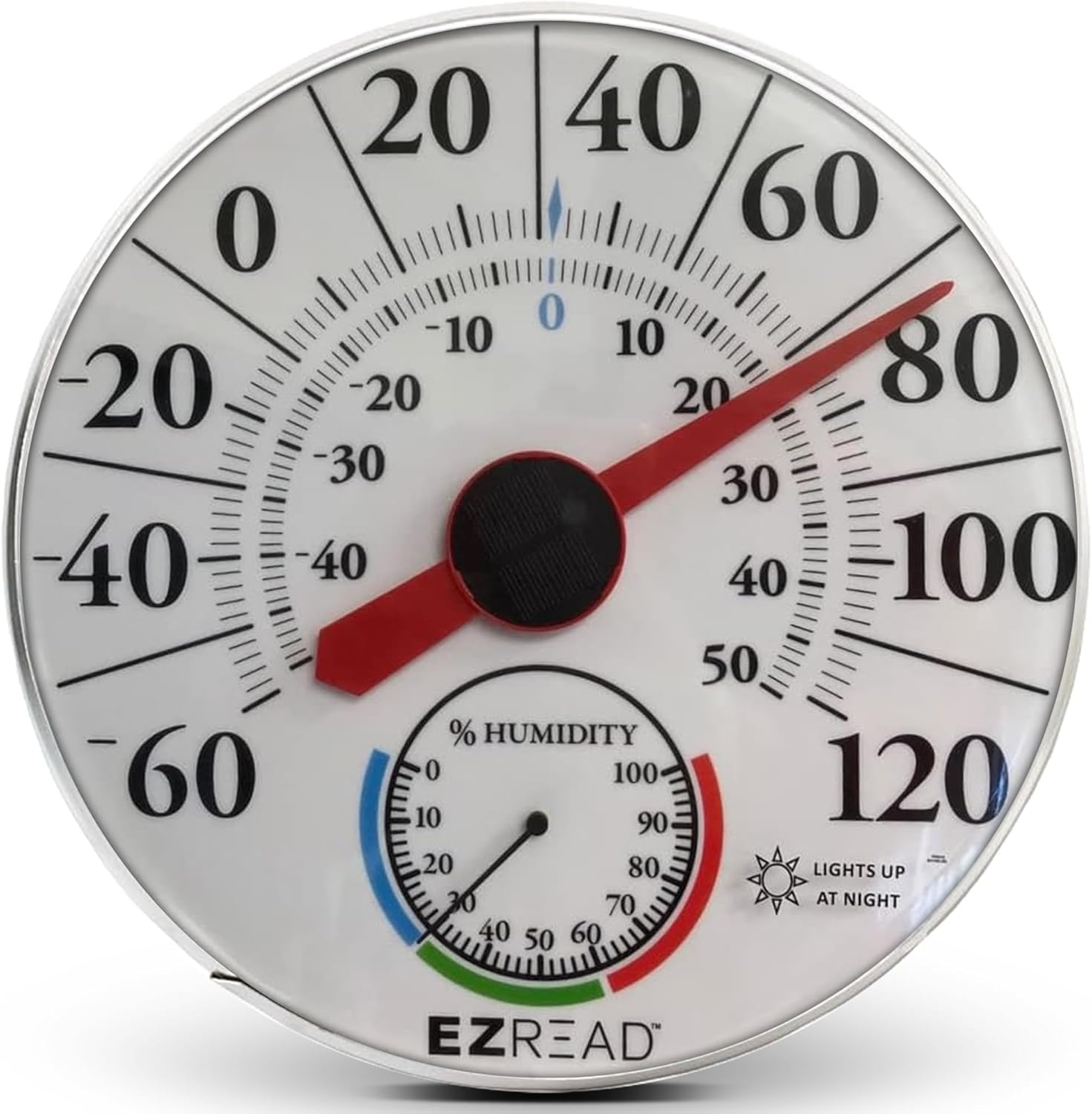 Headwind Therm/Hygrometer 12.5 Large Hanging Dial Decorative Indoor & Outdoor Wall Thermometer – Waterproof Patio Weather Thermometer for Garden Use by EZRead