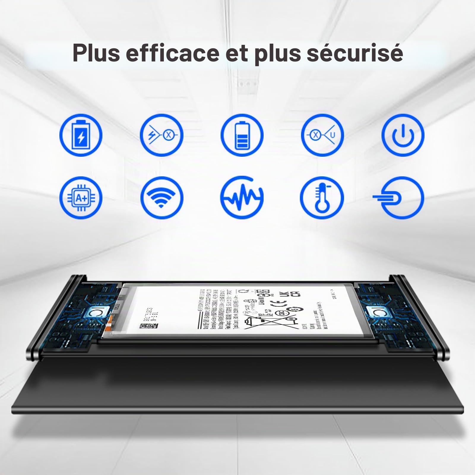 Galaxy S21 FE EB-BS912ABY Batterie de rechange, 5800 mAh, pour Galaxy S21 FE 5G SM-G990B, SM-G990B/DS, SM-G990U1, SM-G990U, SM-G990W avec kit d'outils de réparation