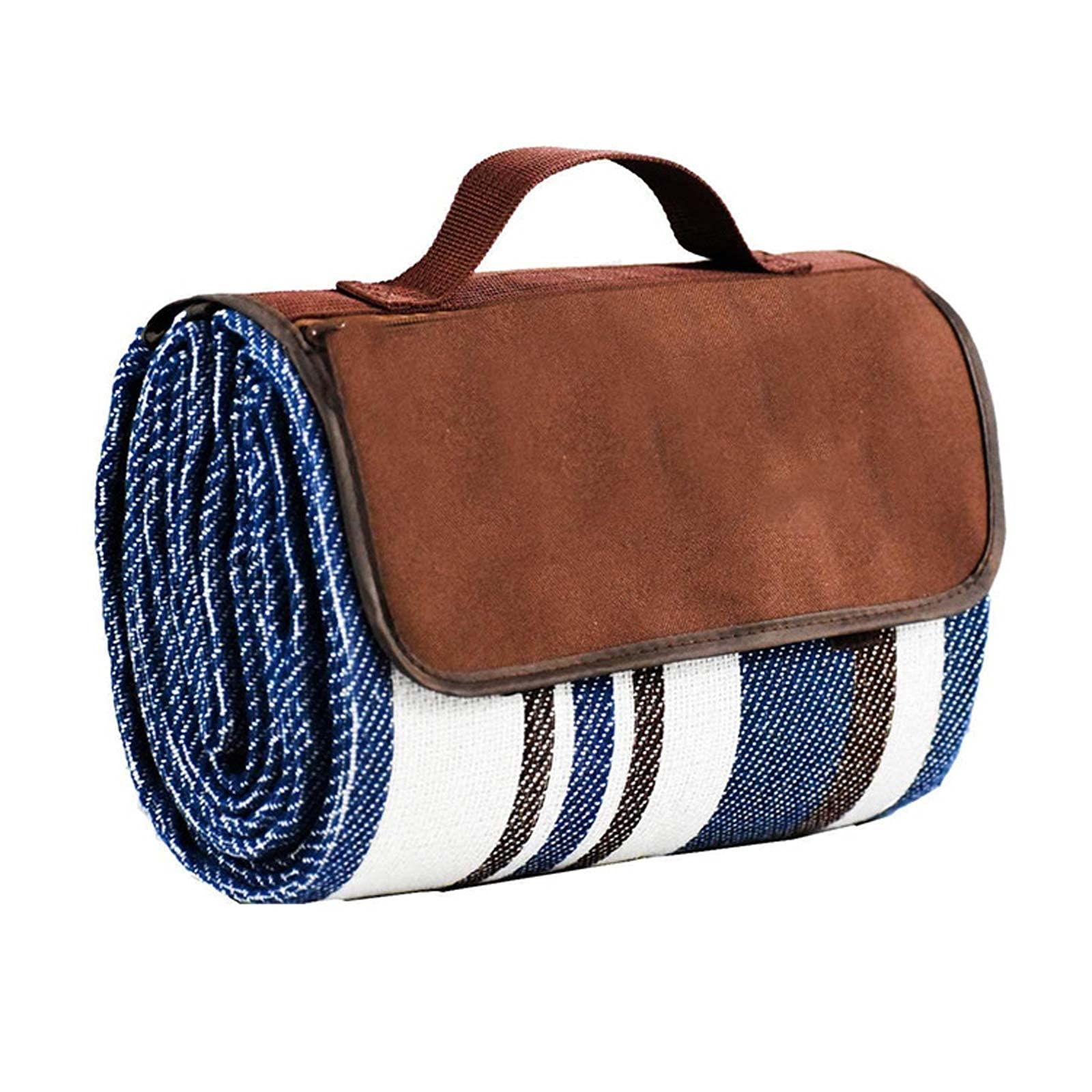 Couverture de Pique-Nique Imperméable, 200x200 CM Portable Tapis Pique Niques, Natte de Plage Nappe Picnic pour Jardin Extérieur (Color : Blue Stripe)