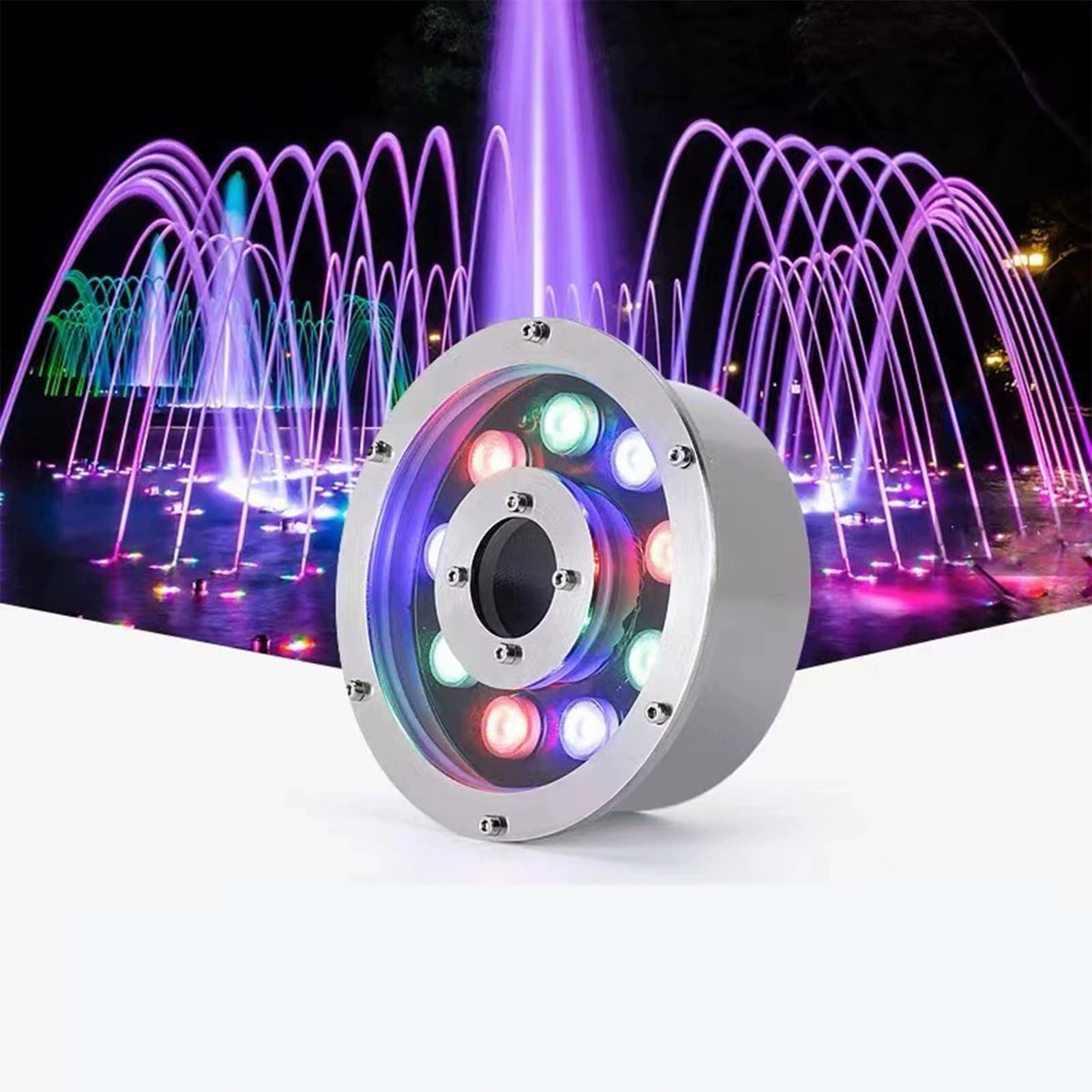 Projecteur LED subaquatique IP68 étanche basse pression 24W jaune
