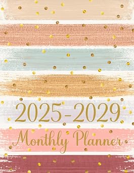 2025-2029 Monthly Planner 5 year Calendar with Holidays and Inspirational Quotes from January 25 to December 29 large organizer and Schedule 8.5x11