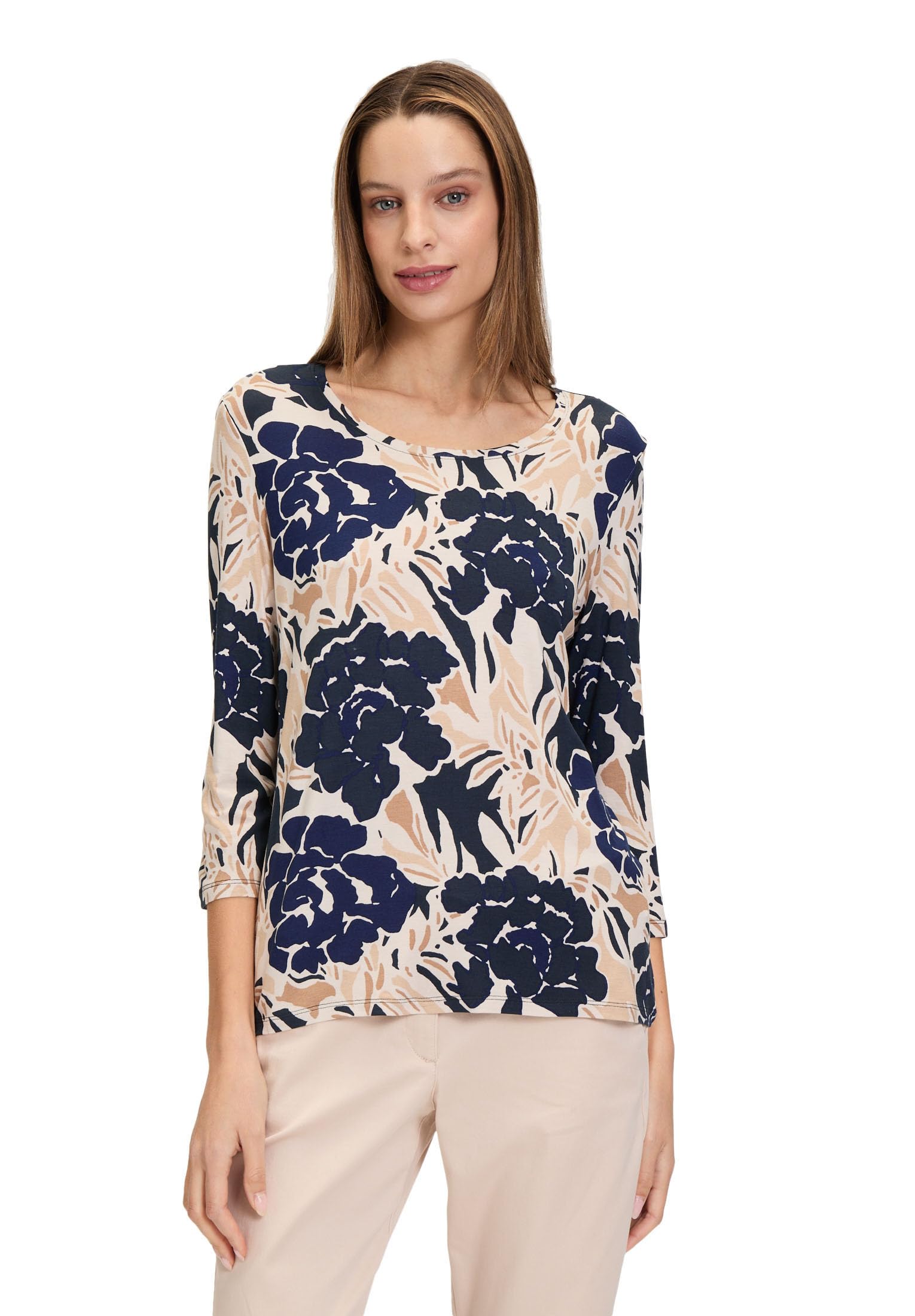 Betty Barclay Women's Shirt, Dark Blue/Nature, 6