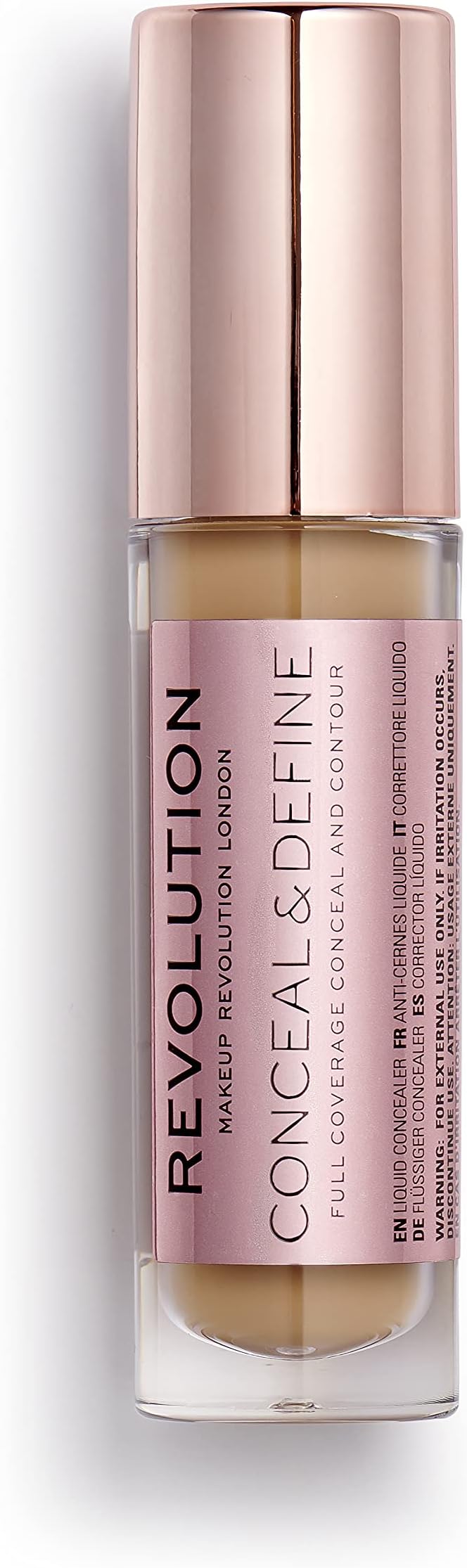 Revolution, Conceal & Define Concealer, Full Coverage & Lightweight, Long-Lasting Matte Finish, Vegan & Cruelty Free, C12 Medium or Tan Skin Tones, 0.14 oz