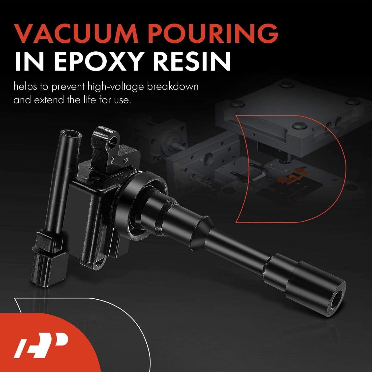 A-Premium Engine Ignition Coil Pack Compatible with Mitsubishi Mirage 1995-2005, Lancer 2003-2007, Space Star 1998-2004, 1.3L 1.6L