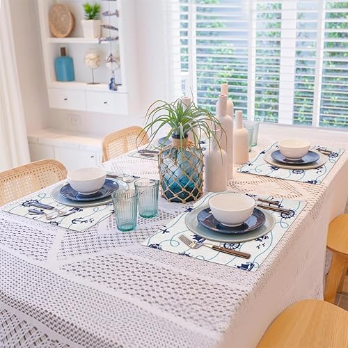 Miniatura 8 de Anchors Interesting Style Placemats Set of 4 Table Mats Washable Placemat Waterproof Place Mats for Party Home Dining Table Decor 18x12 in