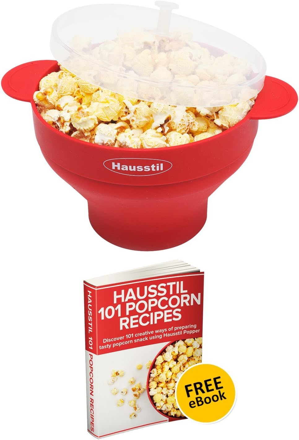 Microwave Air Popcorn Popper - Silicone Popcorn Maker Bowl for Home - Free of PVC & BPA - Healthy Instant Kernels Popping - Save on Popcorn Machine and Bags