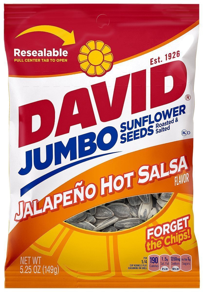 David Sunflower Seeds, Jalapeno, 5.25 oz (Pack of 36)