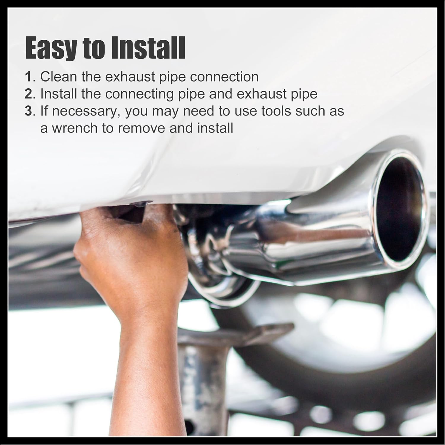 1 Pcs OD 3 Inch 45 Degree Mandrel Bend Elbow SS304 Stainless Steel Bend Tube Exhaust Elbow Pipe for Car Modified Exhaust System Piping Silver Tone Durable Material