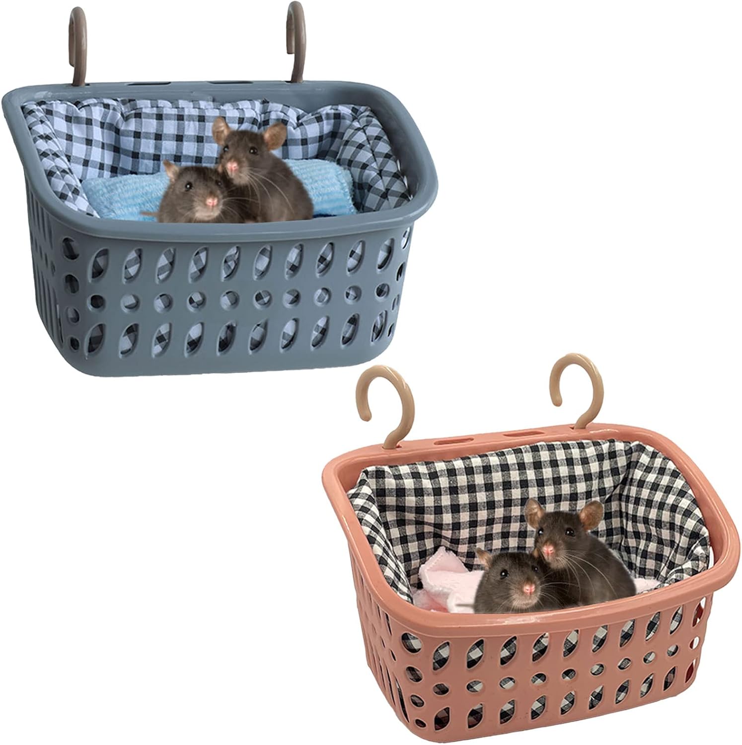 JWShang 2 Big Rat Hammocks for Cage Chew Proof, Rat Warm Bed, Small Animal Hanging Hammock, Rat Cage Accessories for Small Animals Rat, Mouse, Guinea Pig, Chinchilla, Sugar Glider, Ferret