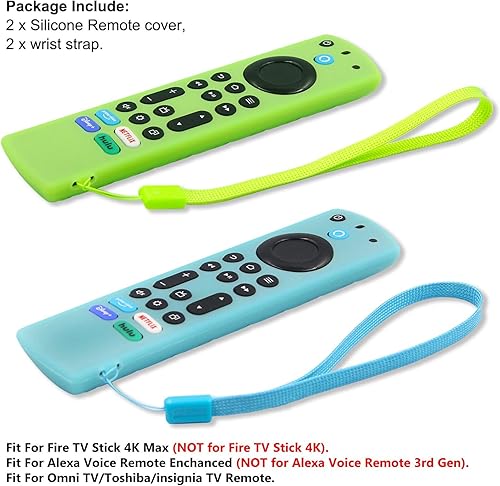 Miniatura 8 de Pinowu Funda de silicona para control remoto (2 piezas, brilla en la oscuridad) para Firestick 4K Max (2), ToshibaInsigniaPioneerOmni (QLED) Series