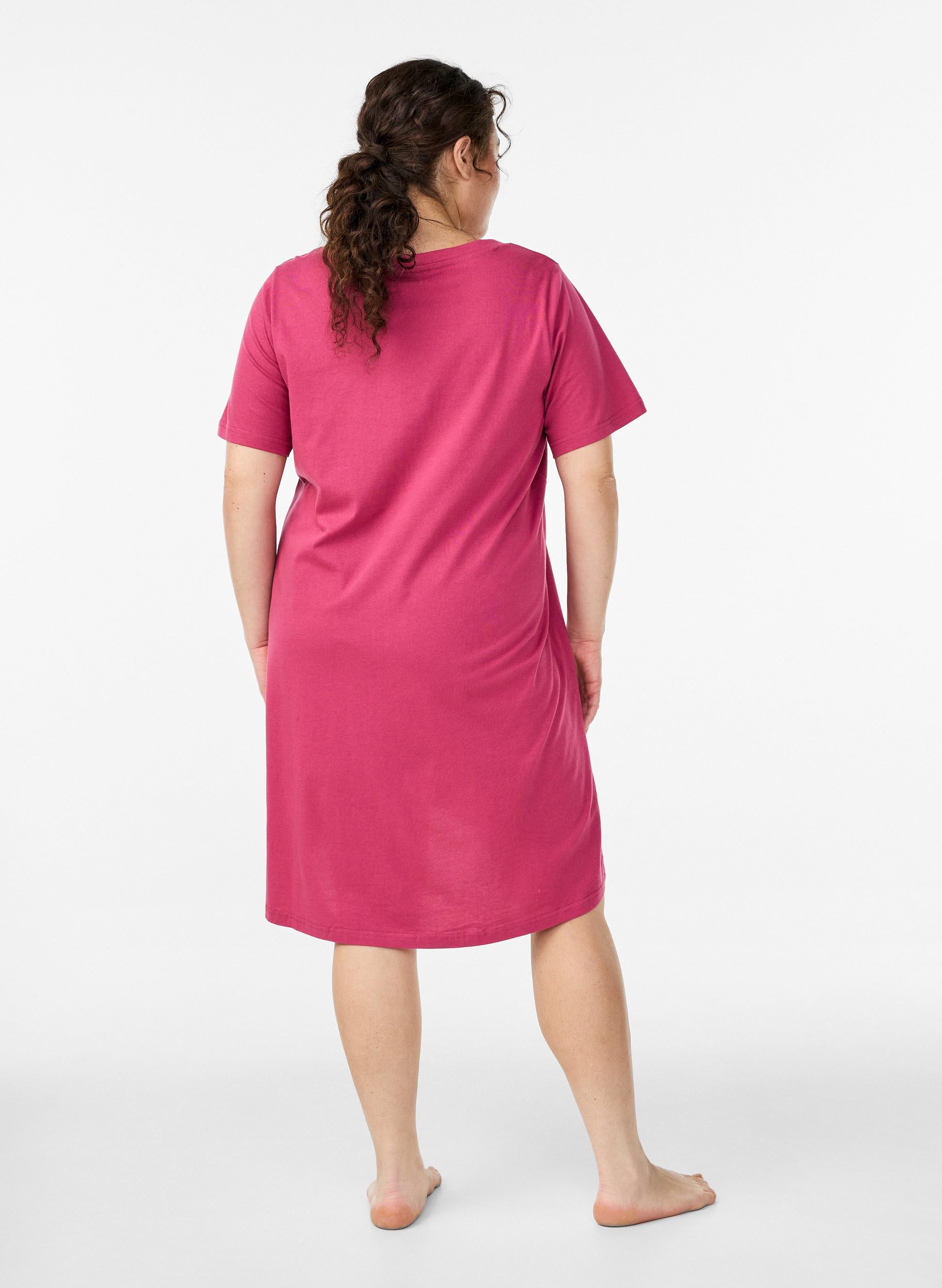 Zizzi Chemise de nuit en coton à manches courtes pour femme Tailles 42-60