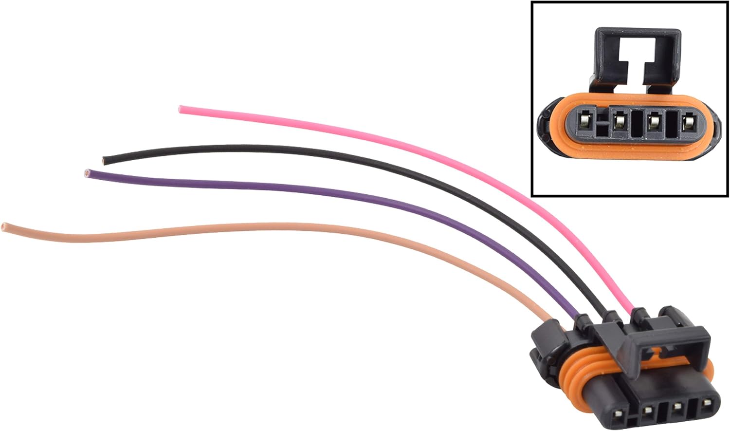 ICT Billet GM LS O2 Oxygen Sensor Flat 4-Wire Female Harness Connector Plug Pigtail WP0XY30