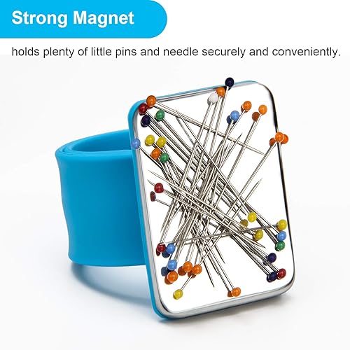 Miniatura 4 de Coitak 3 muñequeras magnéticas con soporte de alfiler, alfiler magnético de costura con pulsera para coser