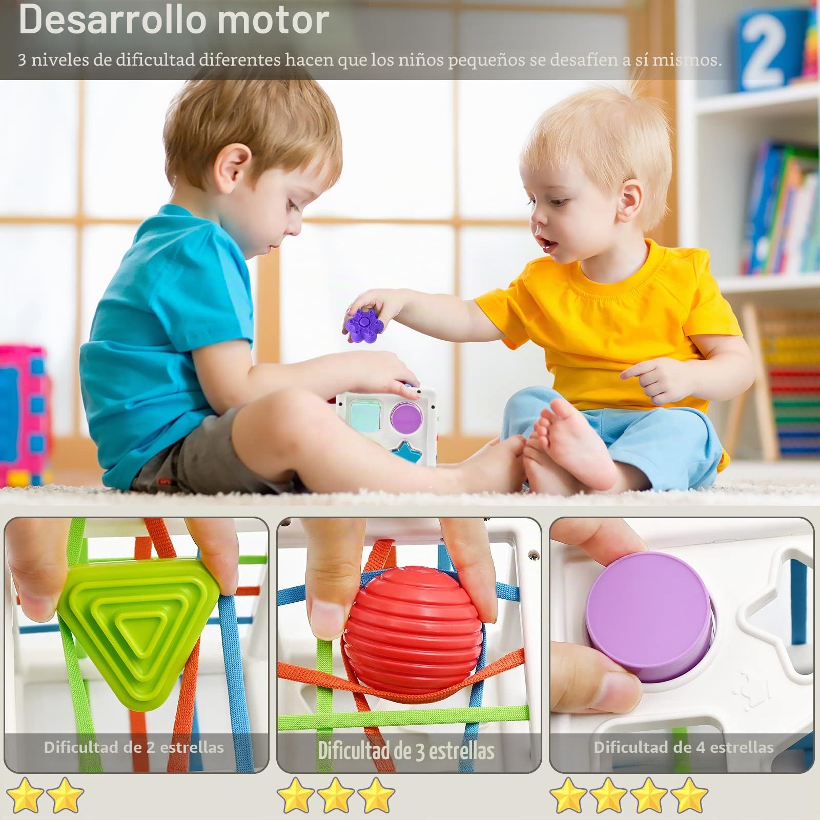 Mailesi Juguetes Montessori Niños 12 18 24 Meses, Juguetes Bebes en Forma de Cubo para La Motricidad Fina y el Aprendizaje Temprano, Regalo Sensorial para Niños y Niñas 1 2 3 Años, Regalo Juguetes