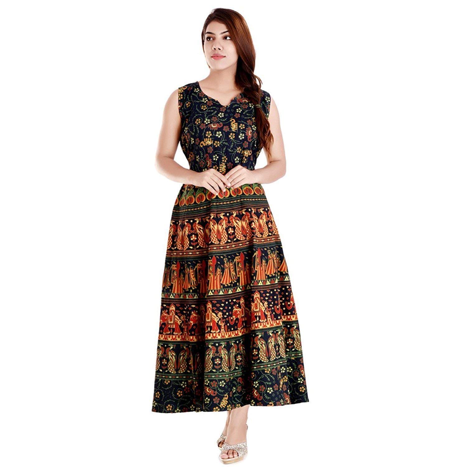 ALKA EMPORIUMCotton Printed Maxi Dress
